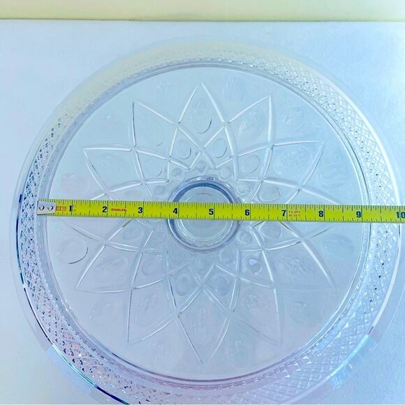 Vintage 1930s Imperial Glass Cape Cod Footed Cake Stand Plate Chip & Dip Platter - Picture 7 of 8